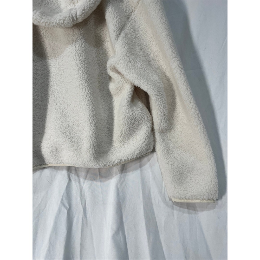 Eddie Bauer Chill Out Fleece Hoodie Womens XL Ivory Sherpa Pullover Snap 6454 - Picture 10 of 10